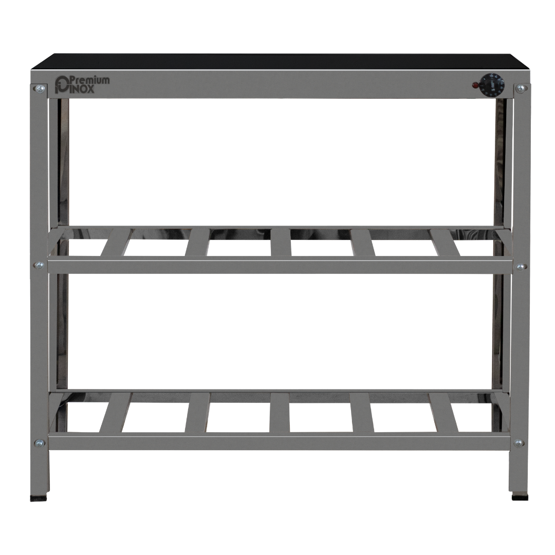 Mesa Pista 100cm Aquecida Vidro Temperado Estrutura Inox - Imagem 2