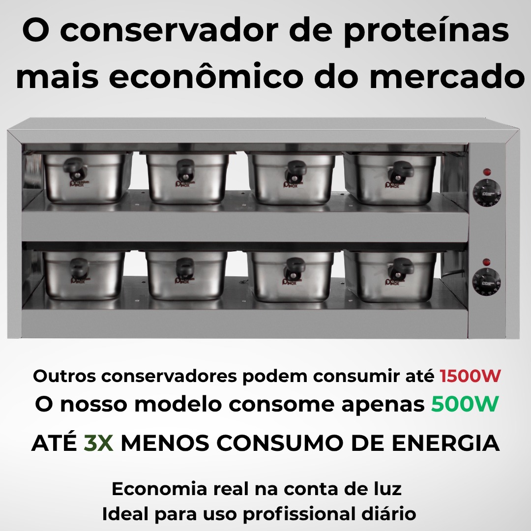 Estufa Mantenedor de Proteínas Conservador 8 Cubas GN Inox - Imagem 6