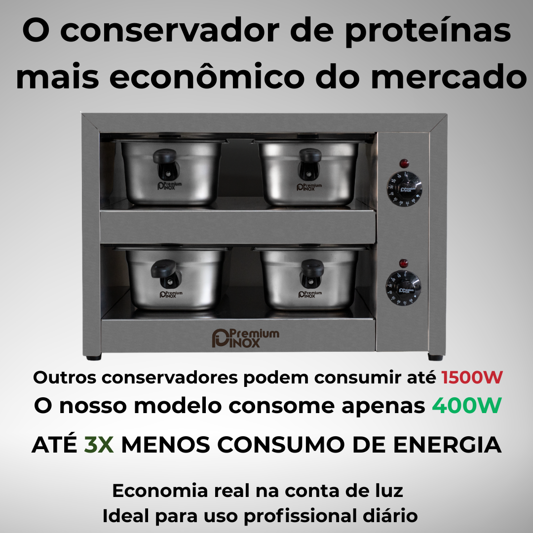 Estufa Proteínas 4 cubas GN 1/3 Inox - Imagem 3