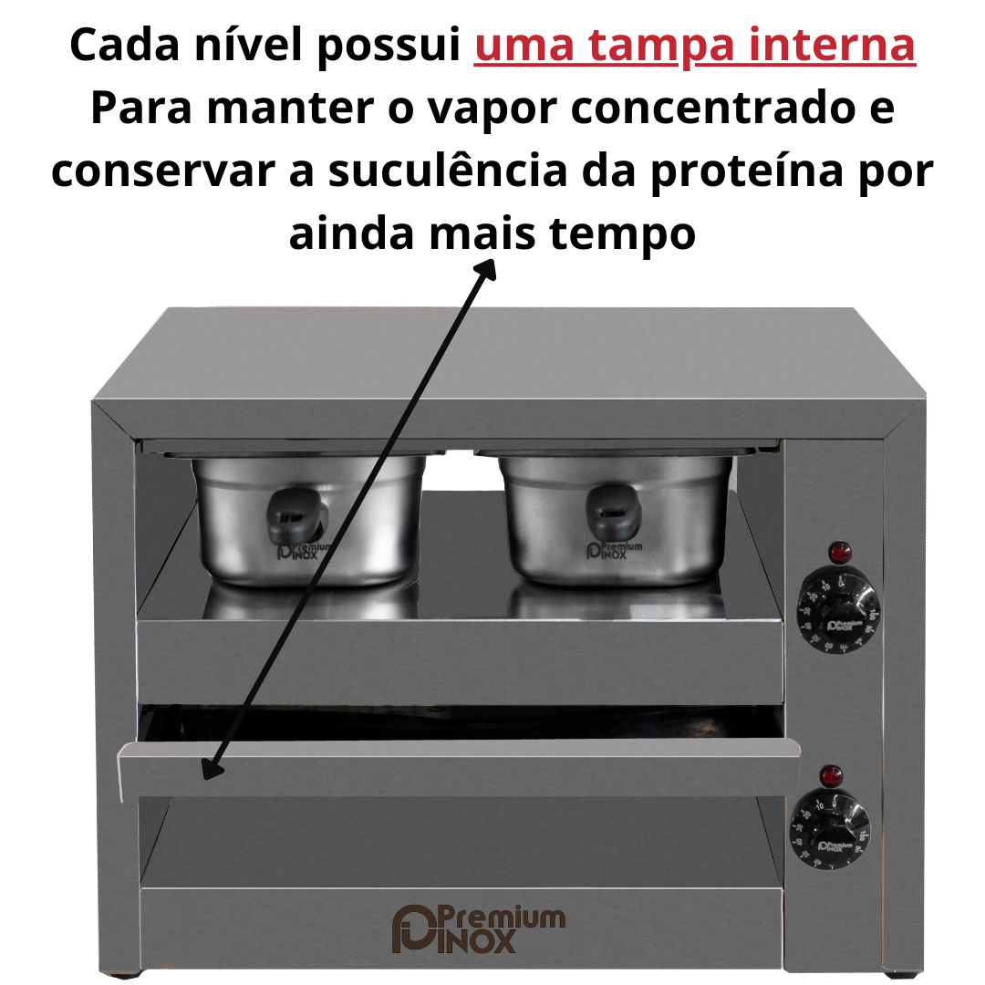 Estufa Proteínas 4 cubas GN 1/3 Inox - Imagem 4