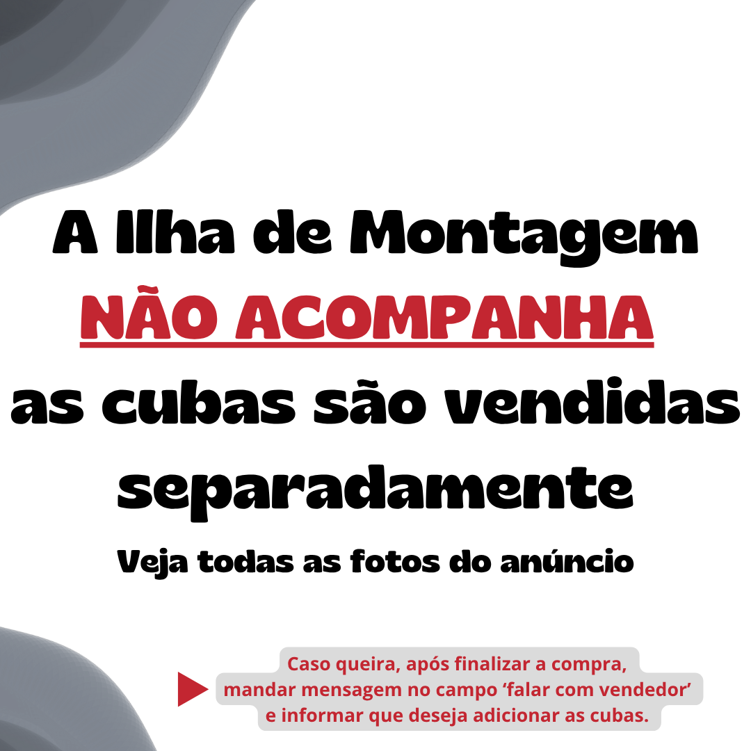 Ilha de Montagem Aberto Dois Lados Prateleira Banho-Maria - Imagem 5